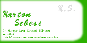marton sebesi business card