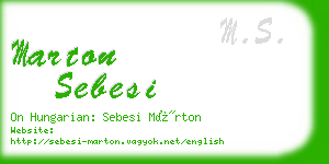 marton sebesi business card